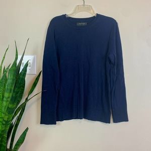 Rag and Bone Men's Navy Crewneck Sweater - Medium